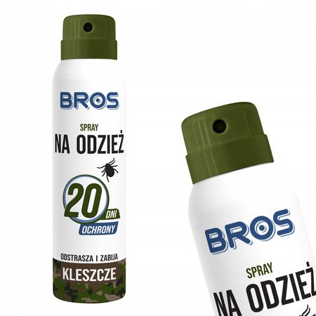 BROS spray na odzież odstrasza i zabija kleszcze 90ml - do 20 dni ochrony