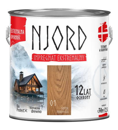 Impregnat Ekstremalny do drewna Njord 2,5 l Sosna Nordycka - ochronny