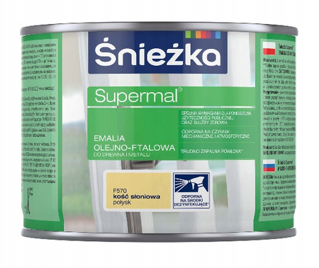 Emalia olejno ftalowa Śnieżka Supermal kość słoniowa połysk 0,4 l F570