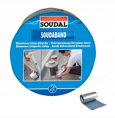 Taśma samowulkanizująca dekarska aluminiowa Soudal SOUDABAND 150 mm