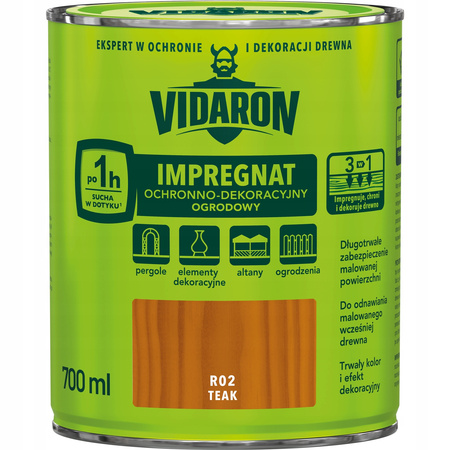 Vidaron Impregnat Ochronno Dekoracyjny Ogrodowy 700 ml R02 teak 0,7L