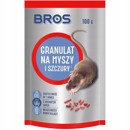 BROS trutka przeciwko myszom i szczurom 100g