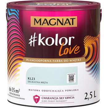 Farba Lateksowa Oddychająca Magnat #kolorLove KL23 Delikatna Mięta 2,5L