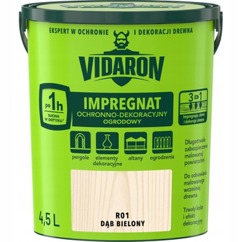 Vidaron Impregnat Ochronno Dekoracyjny Ogrodowy R01 dąb bielony 4,5L