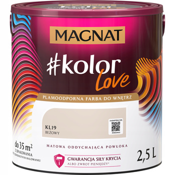 Farba Lateksowa Oddychająca Magnat #kolorLove KL19 Beżowy 2,5L