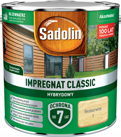 Impregnat Sadolin Classic Hybrydowy Bezbarwny 2,5L