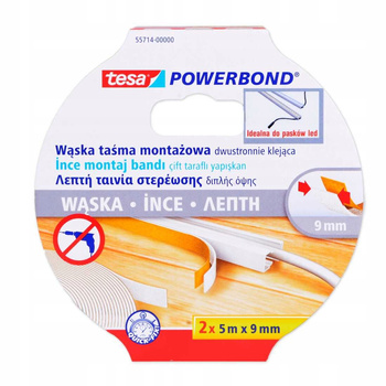 Wąska taśma montażowa dwustronna do LED tesa® Powerbond– trwałe i szybkie mocowanie