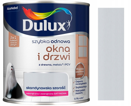 Farba do drewna metalu Dulux 0,75 l Szara