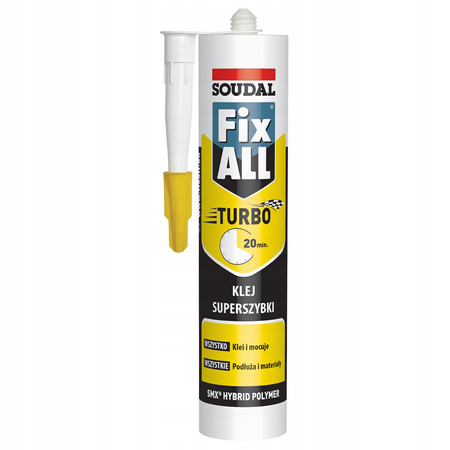 Klej uszczelniacz hybrydowy uniwersalny Soudal FixALL TURBO 290 ml  super szybki