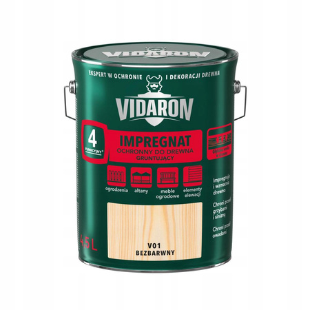 Impregnat do drewna Vidaron gruntujący grunt bezbarwny V01 4,5L