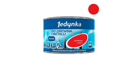 JEDYNKA Drewno i Metal Emalia Alkidowa Połysk CZERWONY JASNY 0,9L