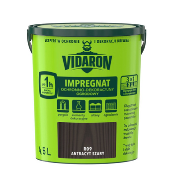 Vidaron Impregnat Ochronno Dekoracyjny Ogrodowy R09 antracyt szary 4,5L