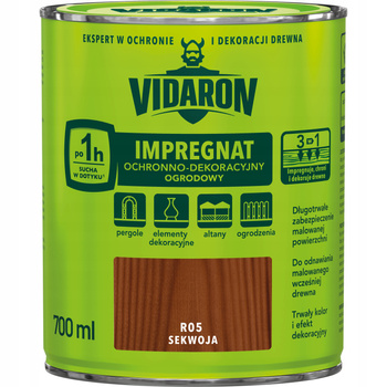 Vidaron Impregnat Ochronno Dekoracyjny Ogrodowy 0,7L 700 ml R05 Sekwoja