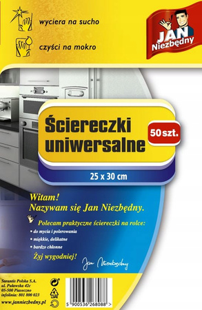 JAN NIEZBĘDNY ŚCIERECZKI UNIWERSALNE ROLKA 50 SZT.