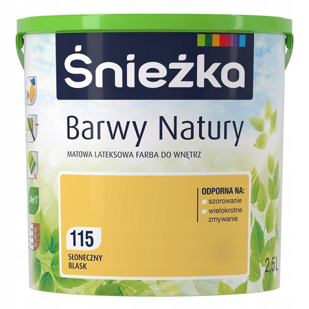 Farba Lateksowa Ścienna Śnieżka BarwyNaturyT słoneczny blask 115 poj. 2,5L