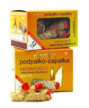 FENIKS Ekopodpałka podpałka-zapałka 12szt.- rozpałka grill kominek ognisko