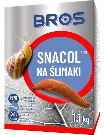 BROS Snacol 3GB 1,1 kg - skuteczny granulat na zwalcza ślimaki w ogrodzie