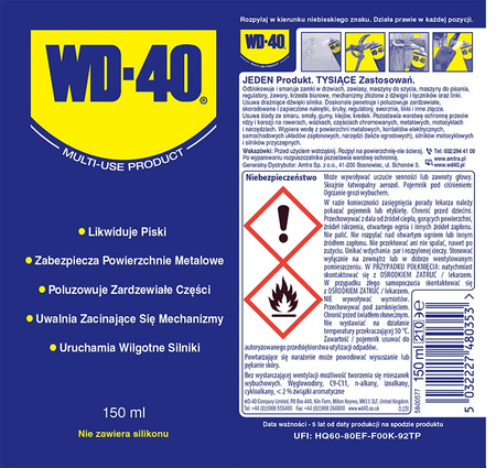 Odrdzewiacz WD-40 spray z aplikatorem AMTRA 100ml