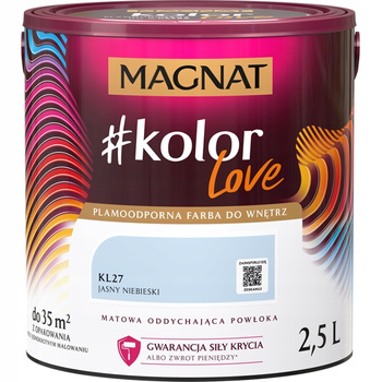 Farba Lateksowa Oddychająca Magnat #kolorLove KL27 jasny niebieski 2,5L