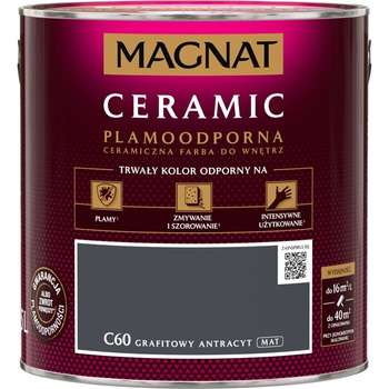 Farba ceramiczna do ścian Magnat Ceramic GRAFITOWY ANTRACYT C60 2,5L