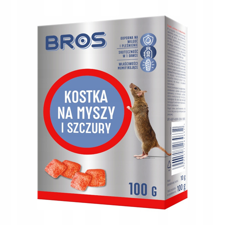 BROS KOSTKA NA MYSZY I SZCZURY 100G.