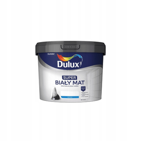 Farba akrylowa Dulux Super Biały Mat 9L Biała