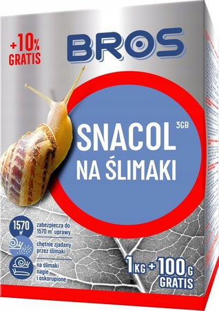 Bros skuteczny środek Granulat trutka na Ślimaki Środek Snacol 3GB 1kg+100g