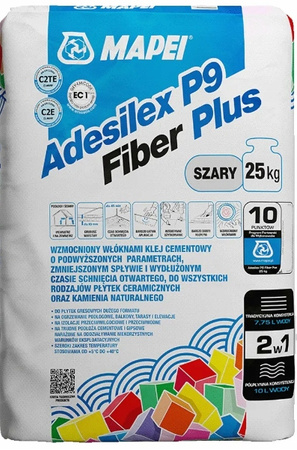 Mapei Adesilex P9 Fiber Plus - klej uniwersalny do płytek szary 25 kg