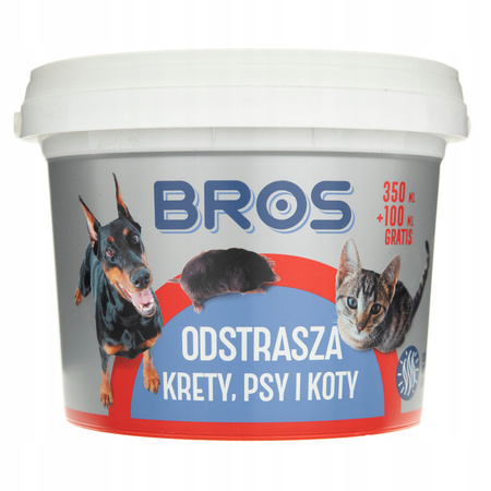 BROS ŚRODEK PREPARAT ODSTRASZACZ KOTÓW PSÓW KRETÓW DŁUGIE DZIAŁANIE 450ML