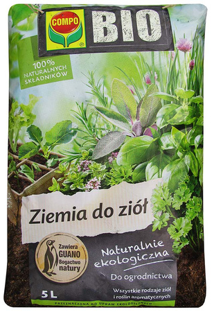 COMPO SANA PODŁOŻE DO ZIÓŁ 5L BIO ZIEMIA NAWÓZEM GUANO - składniki odżywcze