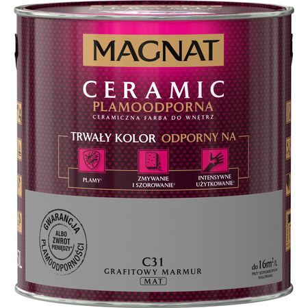 Farba ceramiczna do ścian Magnat Ceramic GRAFITOWY MARMUR C31 2,5L