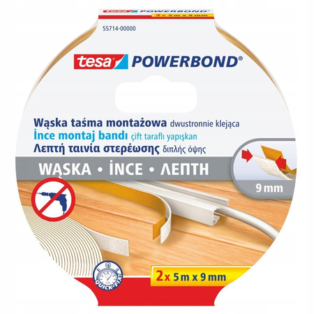 Wąska taśma montażowa dwustronna do LED tesa® Powerbond– trwałe i szybkie mocowanie