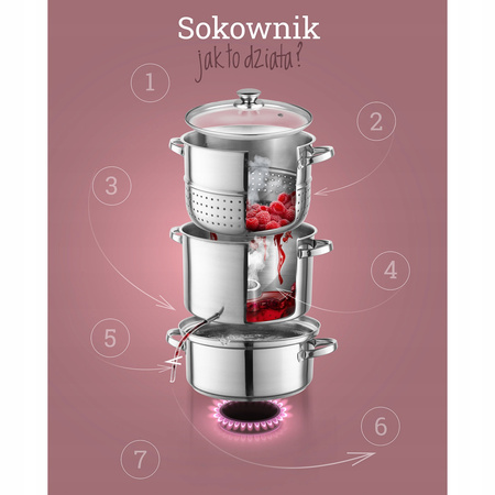 Sokownik FLORINA 5 L stal nierdzewna indukcja - zdrowe soki i parowanie