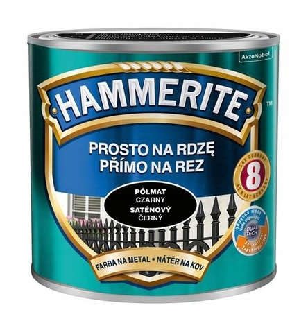 Emalia do metalu HAMMERITE Półmat Czarny 0,25L