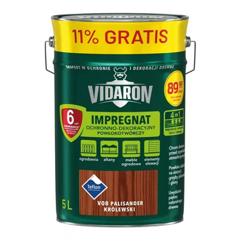 VIDARON Impregnat Ochronno - Dekoracyjny V08 PALISANDER KRÓLEWSKI 10L