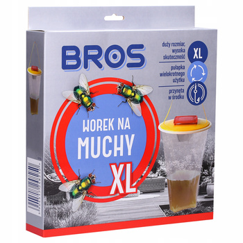 WOREK NA MUCHY XL pułapka BROS z przynętą Bardzo pojemny 8 litrów skuteczny