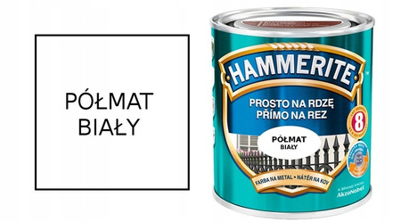 Emalia do metalu HAMMERITE Półmat Biały 0,25L