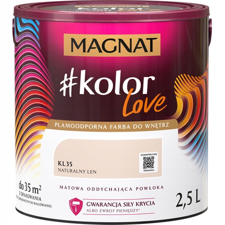 Farba Lateksowa Oddychająca Magnat #kolorLove KL35 Naturalny Len 2,5L