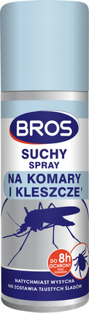 BROS SUCHY SPRAY NA KOMARY I KLESZCZE 90ML - Skuteczny Bez Plam
