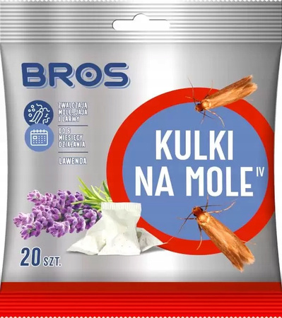 BROS kulki lawendowe na mole 20 sztuk -skuteczna ochrona w Twojej szafie