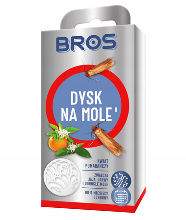 BROS dysk na mole pomarańcza - skuteczny odstraszacz moli