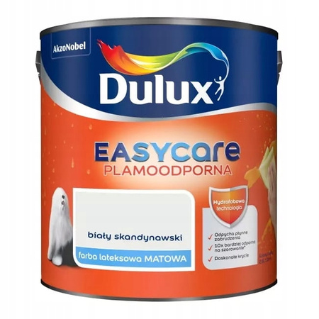 DULUX EASYCARE Farba lateksowa ścienna 2,5 l BIAŁY SKANDYNAWSKI