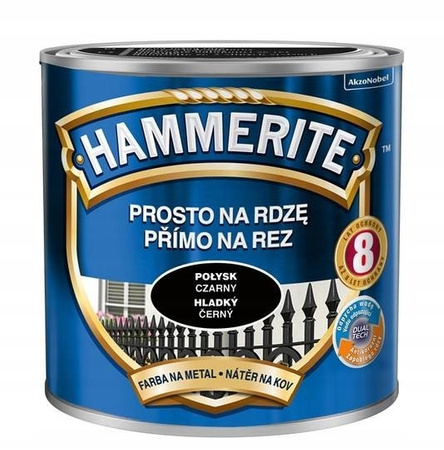 Farba do metalu HAMMERITE Połysk Czarny 0,25L