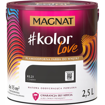 Farba Lateksowa Oddychająca Śnieżka Magnat #kolorLove KL21 Czarny 2,5L