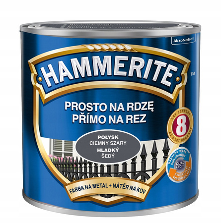 Farba do metalu HAMMERITE Połysk Ciemny Szary 2,5l