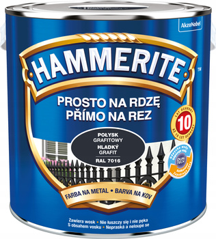 Farba do metalu HAMMERITE Połysk Grafitowy 2,5L