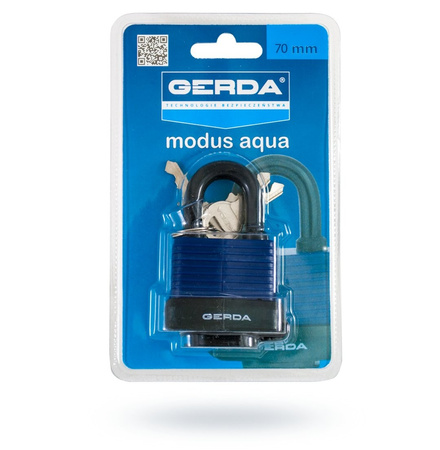 Kłódka pałąkowa Gerda Aqua Modus 35 mm - wodoodporna, niebieska osłona