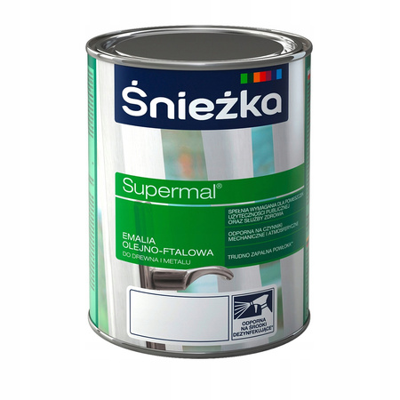 Emalia olejno ftalowa Śnieżka Supermal biały mat F100 0,8L