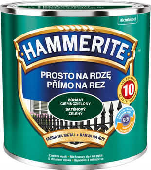 Farba metalu HAMMERITE Półmat Ciemnozielony 0,25L