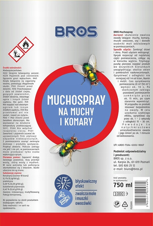 BROS SPRAY na MUCHY MOLE MUSZKI MUCHOSPRAY 400ml